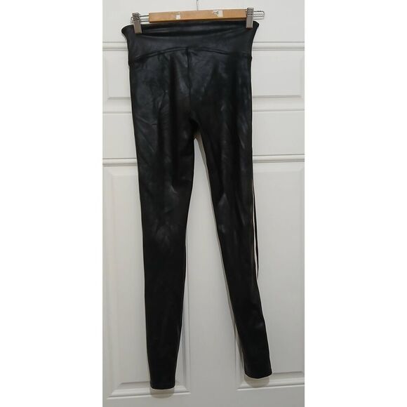Spanx womens small black cream tuxedo moto leggings - Picture 4 of 7